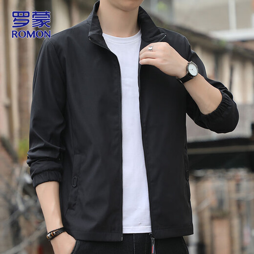 Veste Romon Men's Spring Business Veste de banlieue masculine Collier de support décontracté Vêtements pour hommes noir xl