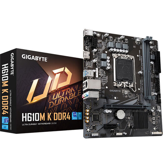 技嘉H610M/B760M主板支持CPU12、13代酷睿12400F(Intel H610/LGA 1700 H610M K DDR4+12100F（盒装）