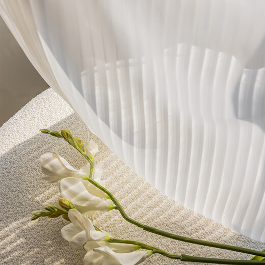 Yinmai gauze curtain dream curtain 2025 new vertical blinds phantom gauze bedroom living room balcony household white light-transmitting and opaque white丨white per meter punching processing