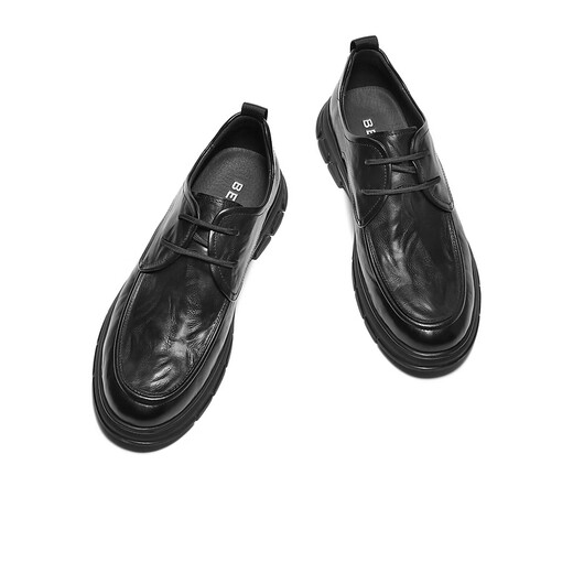 Belle commuter business shoes men's cow leather comfortable work shoes casual leather shoes A1923AM5 black-lace-up style 39