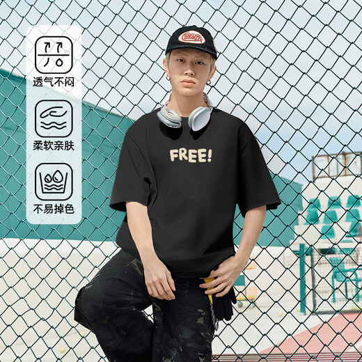 Warrior American retro t-shirt short-sleeved men's large letters summer loose trendy brand youth bottoming shirt half-sleeved top