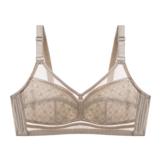 Chinami big breasts small bra thin underwear for women without steel ring bra gathers large size fat mm full cup 6172 matcha green 85D