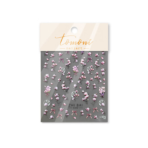 Tomoni Relief Nail Stickers Hot Style Retro Nail Stickers Factory Factory Wholesale Chinese Style Magnolia Stickers 3878 TO3878- Relief