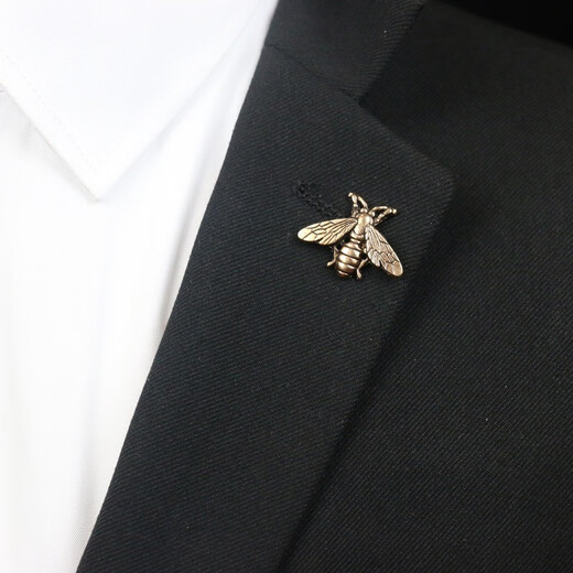 ANST OND PHOENIX GOLD STATER STOCIAL HEURMIER Personnalisé Signification d'abeille petite broche Men's Summer Shirt Coll Coll Clasp Men's Retro Vintage Silver
