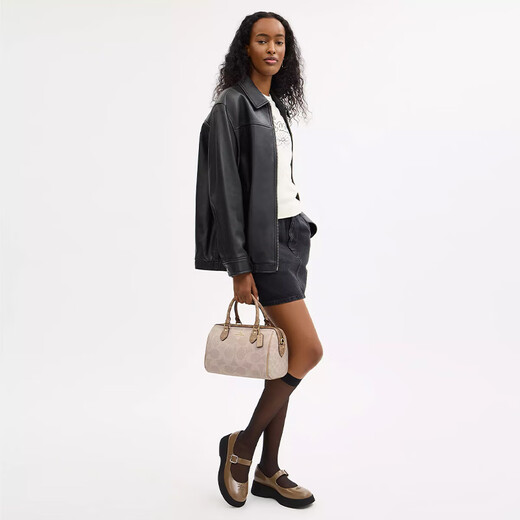 Coach (Coach) Frauenbag Rowan 18 klassische Presbyopia Reißverschluss Öffnung und Schließung der Frauenhandtasche Boston Bag One-Shoulder Crossbody Bag Cy679 IMXI9