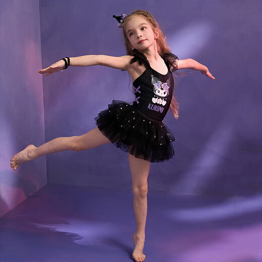 Adore Children's Spring New Product Girls' Cute and Cool Black Swan Coolomi One-piece Swimsuit Set Professional Sunscreen and Chlorine Resistant Swimwear Black Swan Coolomi 120 (34-48Jin Jin equals 0.5kg)