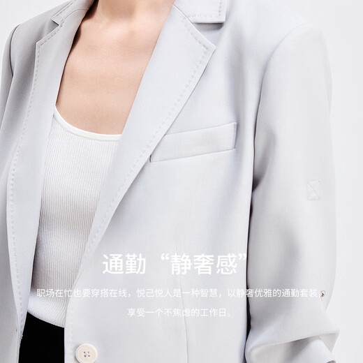 Navikel Italian dinghy women's mid-sleeve suit casual single suit commuter blazer 2311805501 Gray L