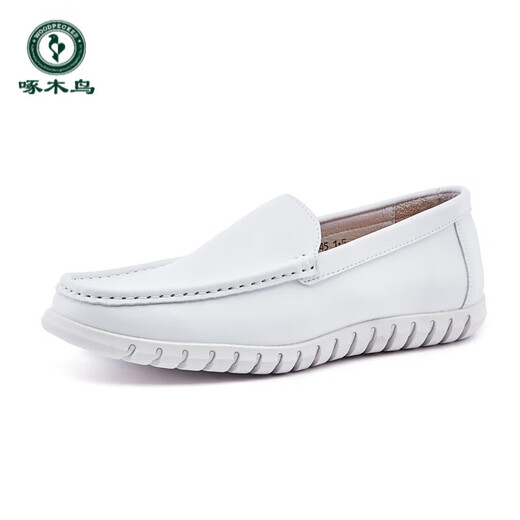 Zapatos de enfermería de carpintero zapatos para hombres zapatos de doctor blanco tacón plano tendón tendón suela de trabajo suave zapatos de trabajo primavera y primavera zapatos individuales transpirables para hombres zapatos de cuero 683 [otoño e invierno más terciopelo] 44