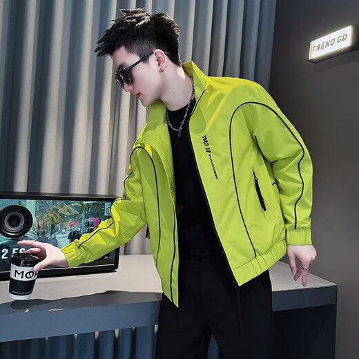 Jason's high-end thickened jacket men's spring, autumn and winter trendy brand handsome plus velvet jacket men's casual top 2025 new A343-JK204 orange (regular style) XL (125-145Jin Jin equals 0.5 kg)