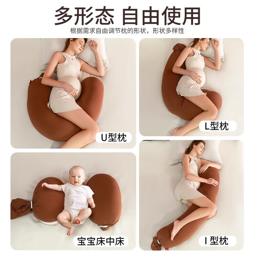 BabyWatch Maternity Pillow Waist Support Side Sleeping Pillow Belly Support U-shaped Side Sleeping Pillow Sleeping Supplies Goddess Pillow PLUS-Light Purple