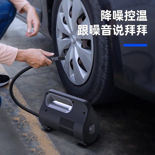 Deli car air pump portable high pressure air pump with preset tire pressure metal single electric air pump with night light illumination LED light digital display model DL880280S