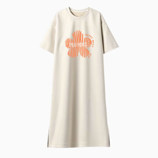 Avec une robe à manches courtes en coton de grande taille de Yishion pure, un design de tempérament français lâche en été, une jupe longue de niche mince, noir (679 modèles) M
