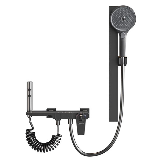 JOMOO/JOMOO simple all-copper shower head set supercharged gun gray small apartment bathroom split topless shower head A type - gun gray round shower head (constant temperature model)