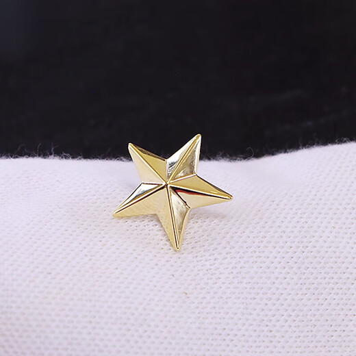 SHIJUN men's light luxury suit brooch gold-plated simple corsage shirt collar button-down collar pin five-pointed star badge cufflink gold one velvet box