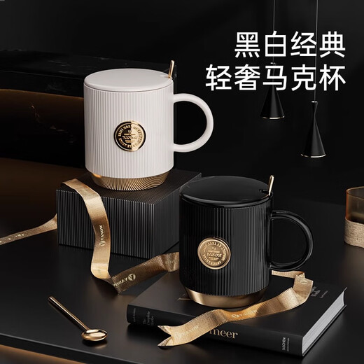 Vanow保温杯咖啡杯女生情人节礼盒套装送女朋友定制生日礼物教师节礼品 樱花粉【陶瓷内胆+礼盒】 500ml