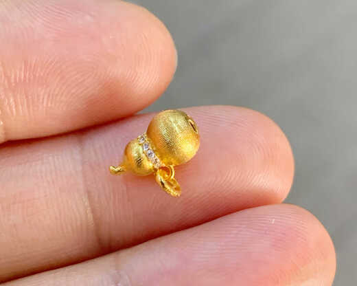 Fujiu 18k gold small dripping ancient brushed 18k gold gourd accessories diy beaded bracelet small gourd k gold small pendant
