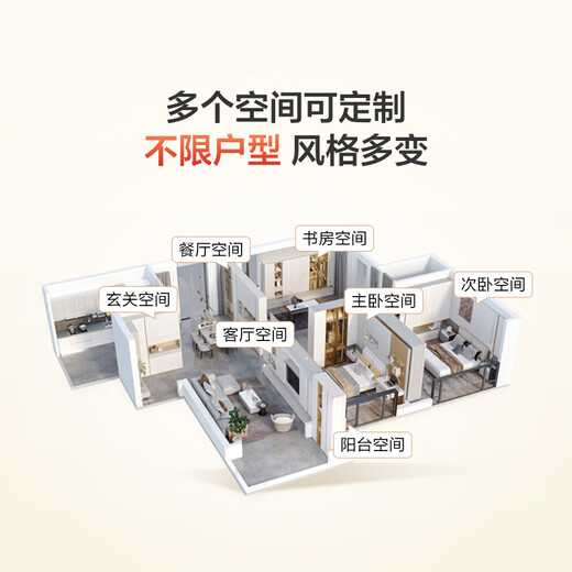 Lin's Home Whole House Customized Multi-space Bureau Modification Bedroom Wardrobe Living Room TV Cabinet Cabinet Door Background Wall Combination Package Package Price