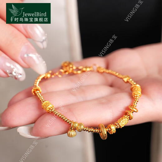 Time Bird Jewelry Ancient Method 925 Silver Gold-plated Star and Moon Gold Coiled Bracelet