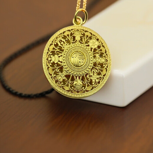 Chuxiao Pure Gold Pack Pure Silver Seiko Fortune Pendant as Gift for Men and Women Fortune Compass Pendant 15g (Large)