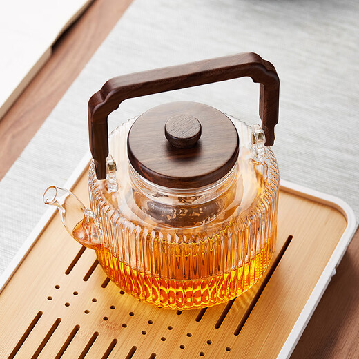 Mesni steaming integrated teapot glass tea brewing teapot steaming teapot lifting beam teapot Kung Fu tea set