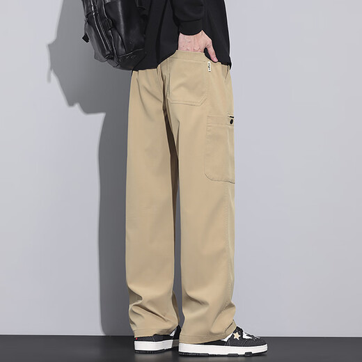 
Romon casual pants for men's spring and autumn new American work pants for men loose straight sports and casual trousers 9856 military green + 9856 khaki M