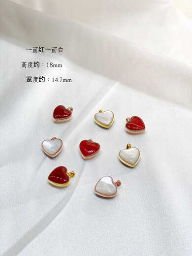 Liangxue 18K gold pendant double-sided love red agate pendant au750 gold necklace women's clavicle chain women's 18k gold rose gold pendant + 18k gold necklace