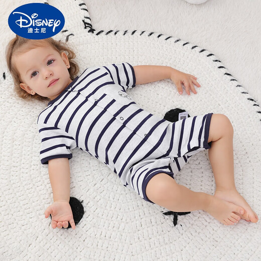 Disney Baby Kleidung Sommer Dünne Neugeborene Baby Jungen reines Baumwoll-Overall kurzärmelige Sportarten und ungezwungene Krabbelkleidung Trend Grauside