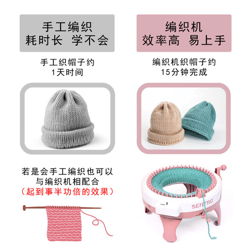织毛衣机器企鹅编织机自带计算器毛衣围巾帽子袜子儿童DIY手工 833-1（22针）配2粒毛线