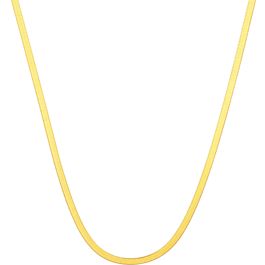 Saturday Fortune 18K gold necklace snake bone chain blade chain color gold clavicle chain birthday gift C0513947 40+5cm