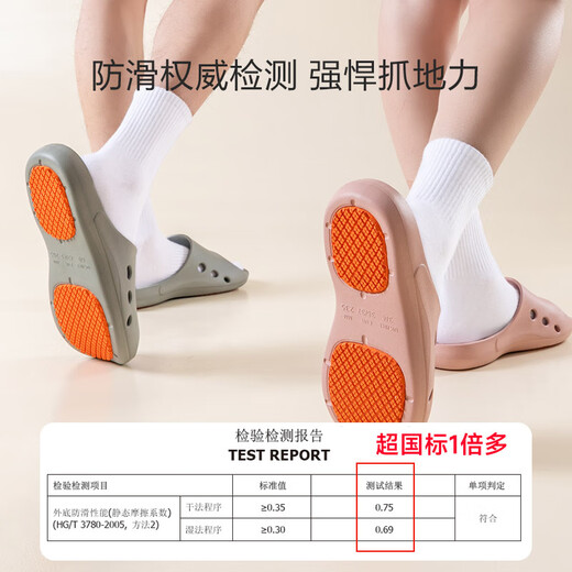 曼多贝尔【专业防滑】浴室拖鞋舒适轻薄无味透气家居拖鞋女蜜桃粉40-41