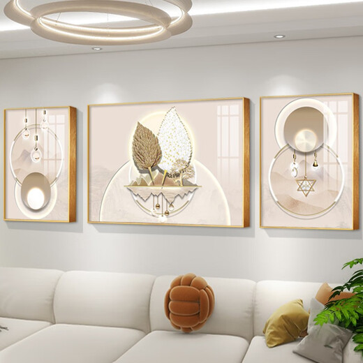 Pinturas de decoración de la sala de estar nórdica, murales de pared de fondo abstracto de lujo de lujo, pinturas de colgantes de porcelana de cristal de dormitorio simple moderna, TXMG12004, medio 80*60 cm/derecha 40*60 cm adecuado para 2.