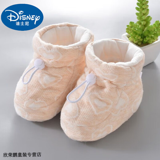 Disney baby shoes thickened warm soft sole in autumn and winter 0-3-6-December baby shoes socks cotton shoes toddler shoes 1 year old pink bohemian 1 piece average size L sole length 13cm suitable for babies 6-18 months