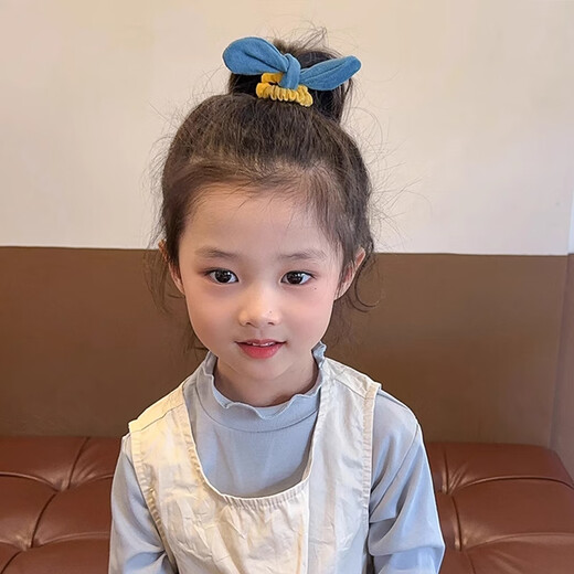 Chimera (CHIMERA) 5-piece children's bunny ear hair ties, ponytail rubber bands that do not hurt hair, hair ropes, hair accessories, birthday gifts for girls