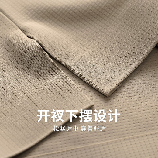 Dancing with the wolf [high elastic and breathable] lapel short-sleeved T-shirt for men 2025 summer new business casual cool POLO shirt 6108 khaki 701 M (170)