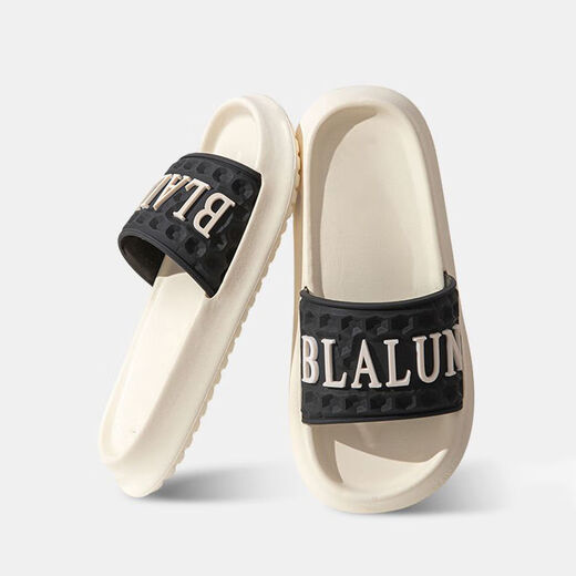 
Huilijun slippers for women in summer thick sole home indoor bathroom bathing, non-slip stomping, couple wearing sandals for men outside BLALUN[9901] black 36-37