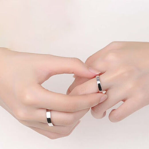 Best-selling on the whole network, silver-plated platinum ring PT950 platinum plain tail ring, couple's ring engraving gift, ladies (platinum ring) certificate + gift box, live ring (can be adjusted freely)