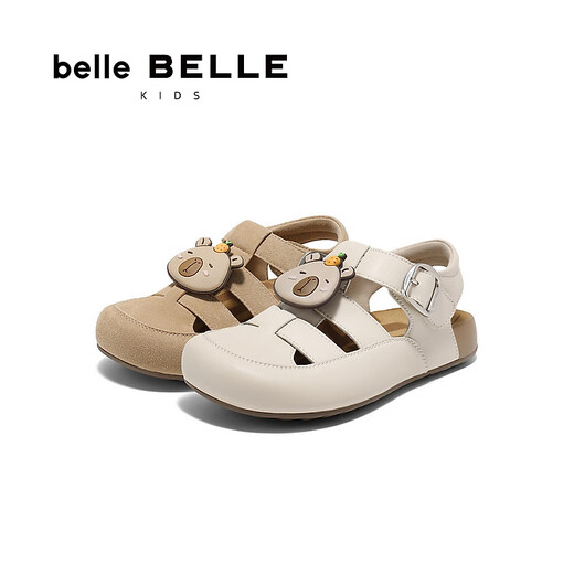 Belle braided Velcro toast shoes, the same style as the mall's wading comfortable children's shoes 90372B75 beige 34 (220mm)