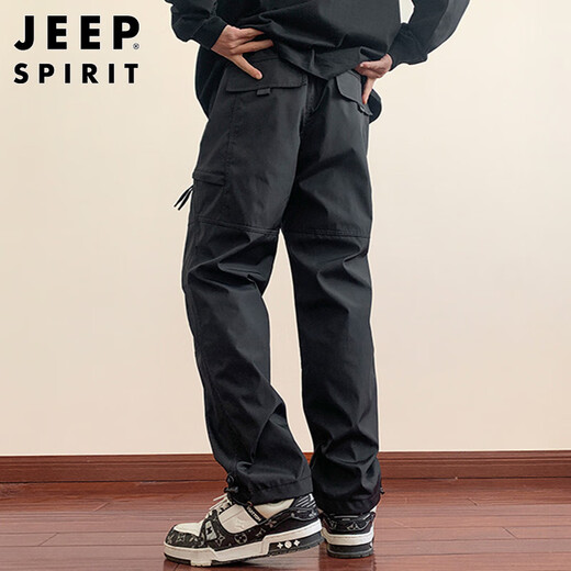 JEEP SPIRIT Jeep work pants men's autumn and winter casual pants men's loose straight assault sports trendy American trousers