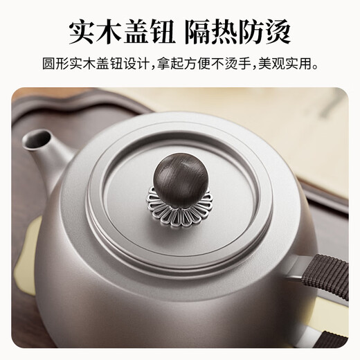 TILIVING Titanium Liwei Pure Titanium Teapot Kung Fu Tea Set Tea Water Separator Tea Maker Outdoor Tea Set