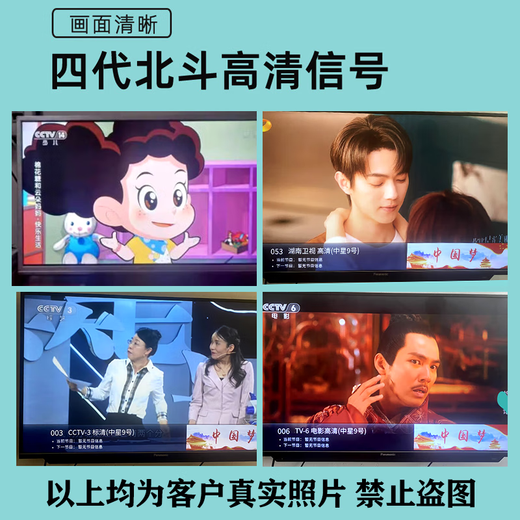 天诚卫星祸数字接收机城乡通用高清盒子全套四代户户通信号接收器 63个台标清【户户通全套】