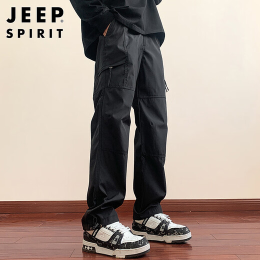 JEEP SPIRIT Jeep work pants men's autumn and winter casual pants men's loose straight assault sports trendy American trousers