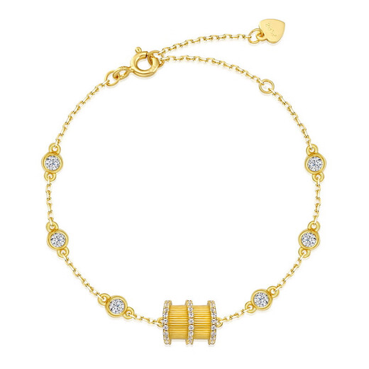 Li Shen's new small waist bracelet for women s925 silver plated 9K gold zircon bracelet retro light luxury hand jewelry for friends white zirconium