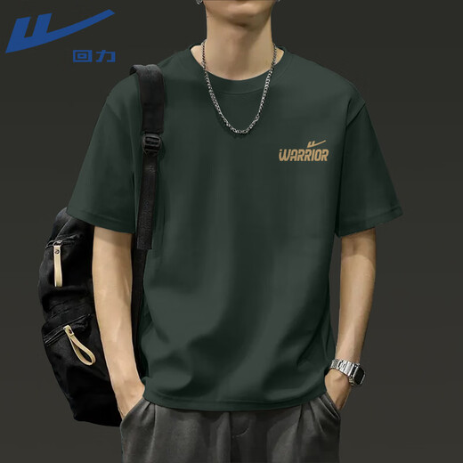 Krieger reines Baumwollkurzärmel-T-Shirt für Männer Sommer Neue amerikanische Retro-vielseitige halbe Ärmeln Männer lose europäische und amerikanische Basishirt