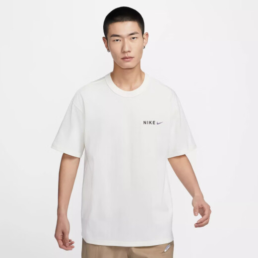 耐克（NIKE）男T恤夏季背标印花宽松纯棉厚实落肩短袖上衣HF6172133 HF6172-133 M