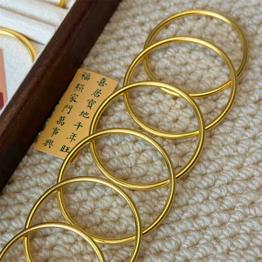 Chihuan Gold Ancient Method Simulated Gold Bracelet for Women 2024 New Light Luxury Simple Exquisite High-end Bracelet Jewelry Thick 5mm Inner Diameter 54mm