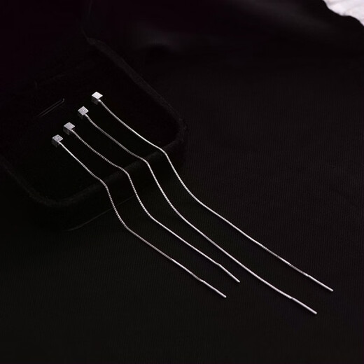 Guanpuge Fat Donglai same style pt950 platinum ear wire PT950 square women's long niche earrings earrings new trendy ear square ear wire