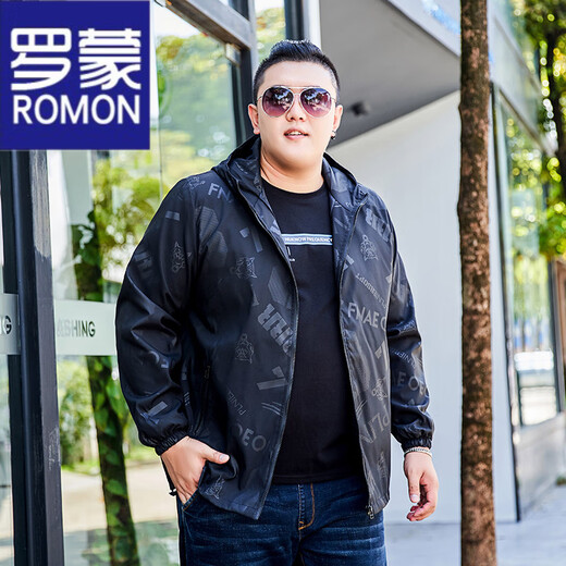 罗蒙（ROMON）夹克男春秋季2025新款夏季薄款透气男士外套高档休闲潮流品牌男装 826款春秋款黑色 2XL (140-160斤)