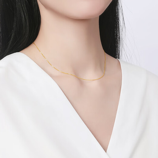 Safir birthday gift 18K gold necklace for women Chopard clavicle chain for girlfriend birthday gift K yellow about 45cm