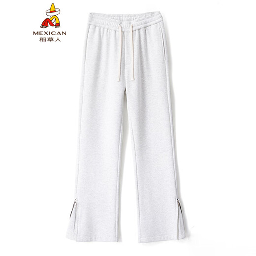 
Scarecrow American Zipper Casual Sleeping Pants Men's 2025 Spring New Fashion Brand Loose Micro Flag Sport Pants High Street Straight Pants Black Z9859 L