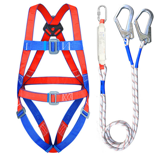 Xinbaolin high-altitude work full-body safety belt safety rope anti-fall polypropylene European safety belt five-point safety belt large quantity consultation customer service European five-point double hook 3 meters